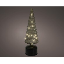 Micro Led въртяща се елха 34см премигващ ефект зелена